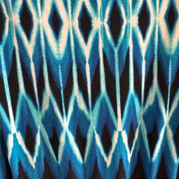 Calvin Klein Scoop Neck Printed Jumpsuit Black Blue White Sleeveless Sz 14 - Picture 4 of 7